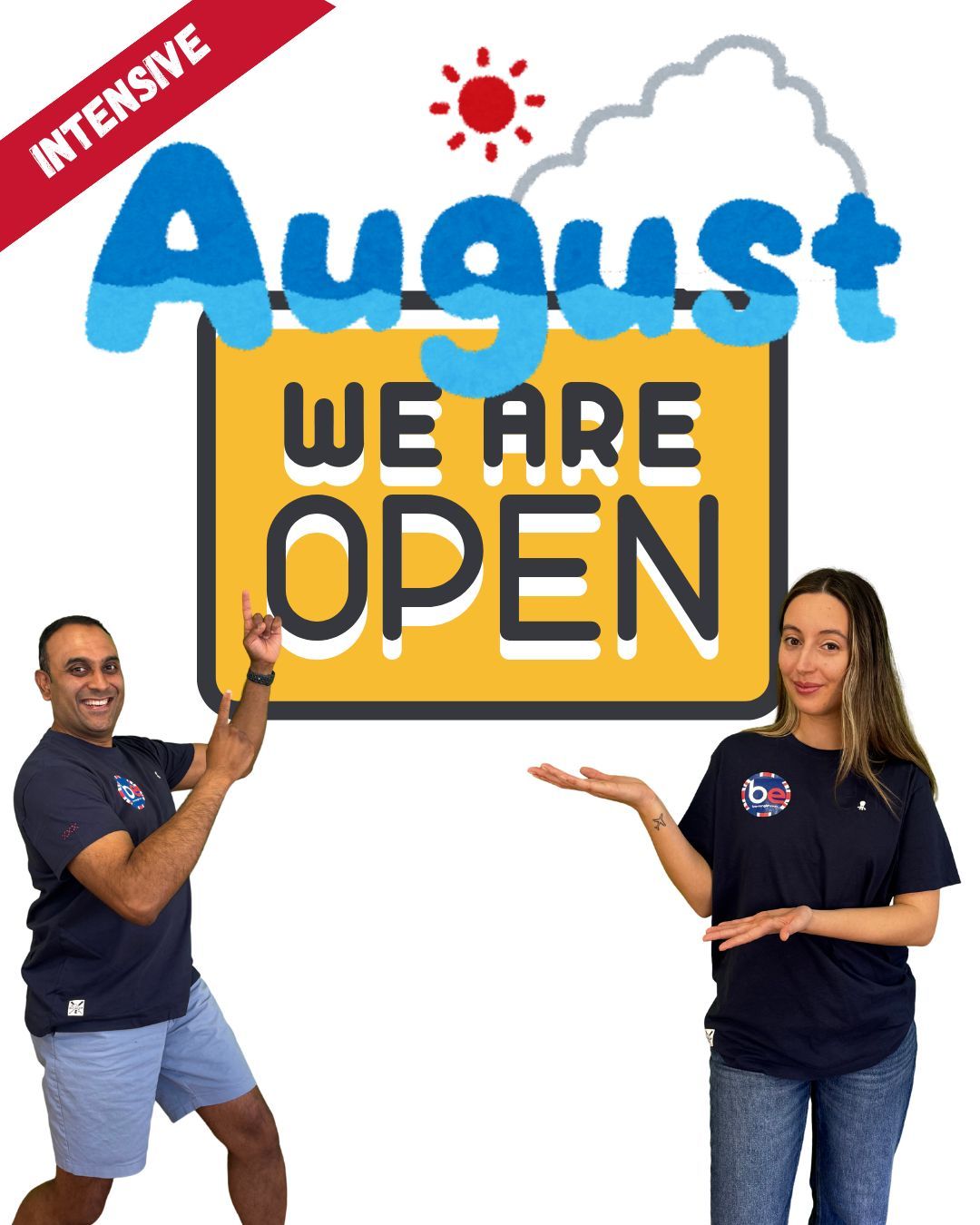 Brent English "Open in August" sign.